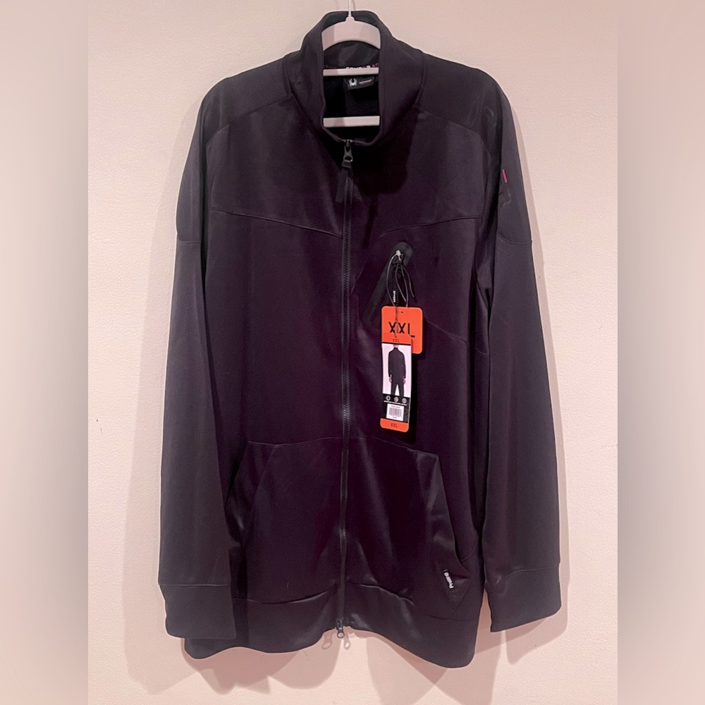 SPYDER Active Black Full Zip Breathable Jacket Moisture Wicking Size XX-Large